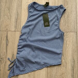 Wild Fable Checkered Blue Tank Top
